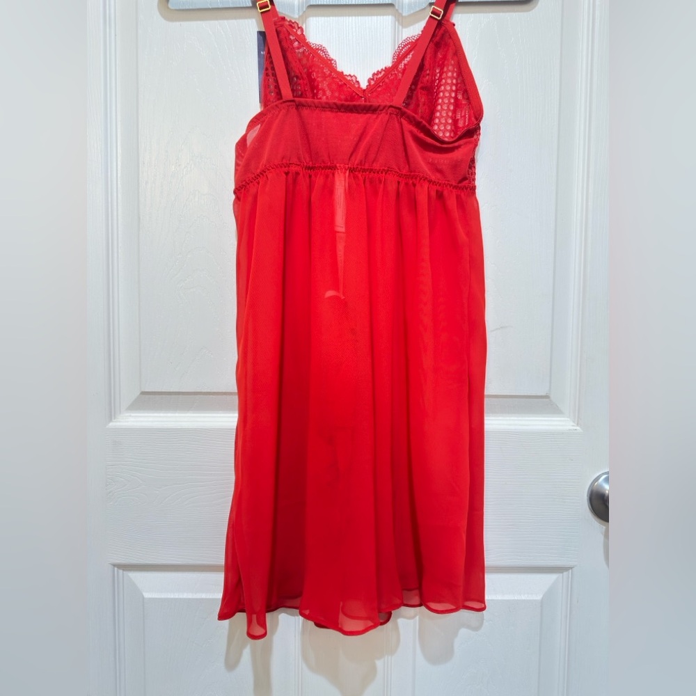 NWT Cacique Red Lace Chemise & Gstring Set 12 - Picture 4 of 5